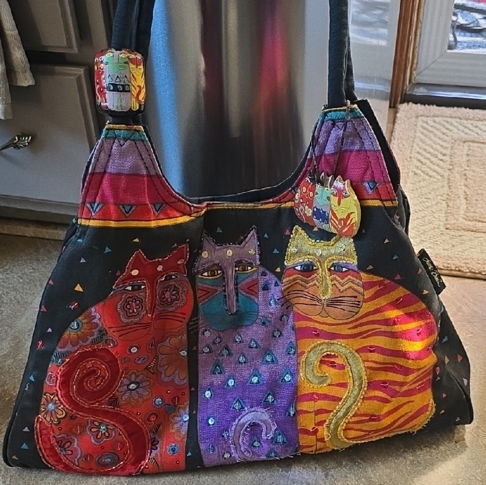 Laura Burch Artistic Cat Design Women's XL Tote Bag